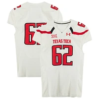 Texas Tech Red Raiders Team-Issued #62 White Jersey from the NCAA Football Season