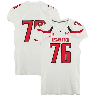 Texas Tech Red Raiders Team-Issued #76 White Jersey from the NCAA Football Season