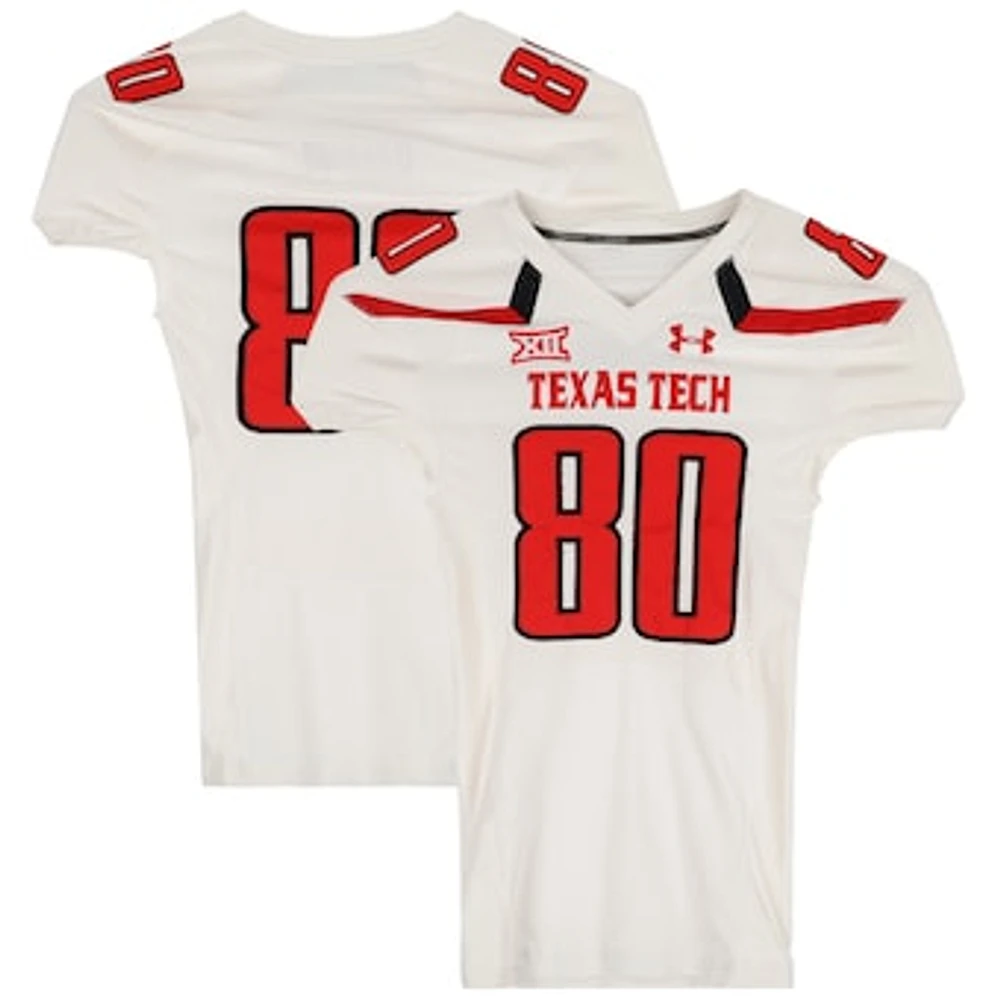 Texas Tech Red Raiders Team-Issued #80 White Jersey from the 2015 NCAA Football Season