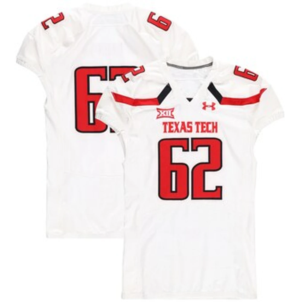 Texas Tech Red Raiders Team-Issued #62 White Jersey from the 2016 NCAA Football Season