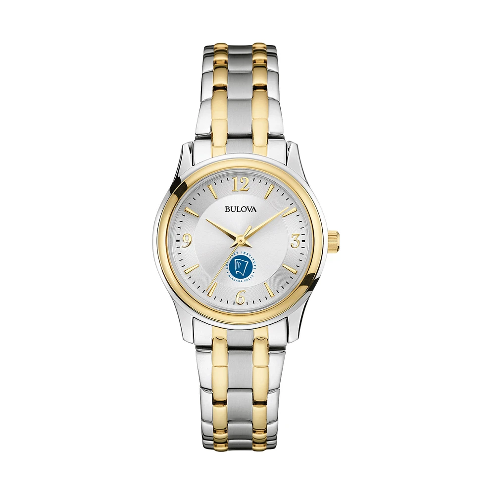 Women's Bulova Silver Niagara Falls Culinary Institute Two-Tone Stainless Steel Watch