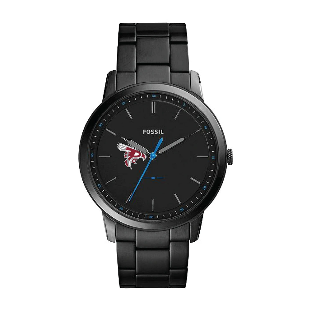 Men's Fossil Black Pierce College Raiders Minimalist Slim Stainless Steel Watch