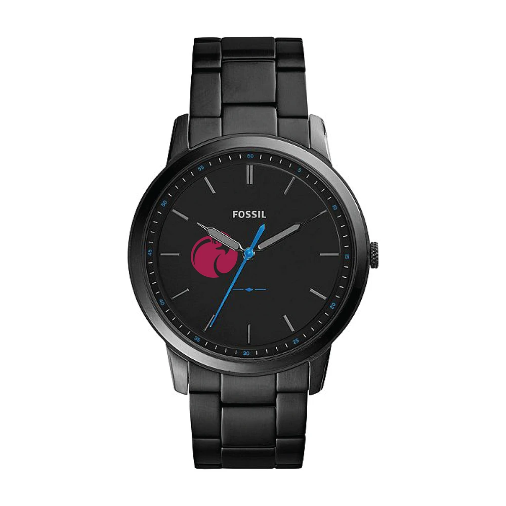 Men's Fossil Black Seattle Pacific Falcons Minimalist Slim Stainless Steel Watch