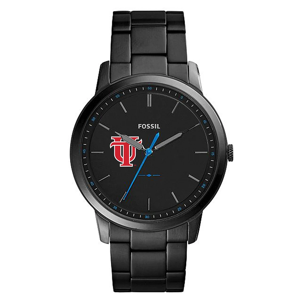 Men's Fossil Black Tampa Spartans Minimalist Slim Stainless Steel Watch
