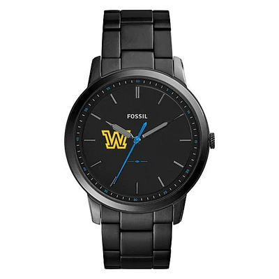Men's Fossil Black Wilkes Colonels Minimalist Slim Stainless Steel Watch