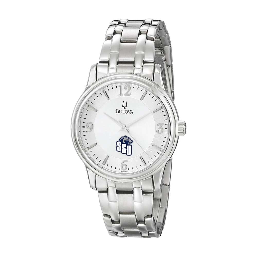 Men's Bulova Silver Shawnee State Bears Stainless Steel Quartz Watch