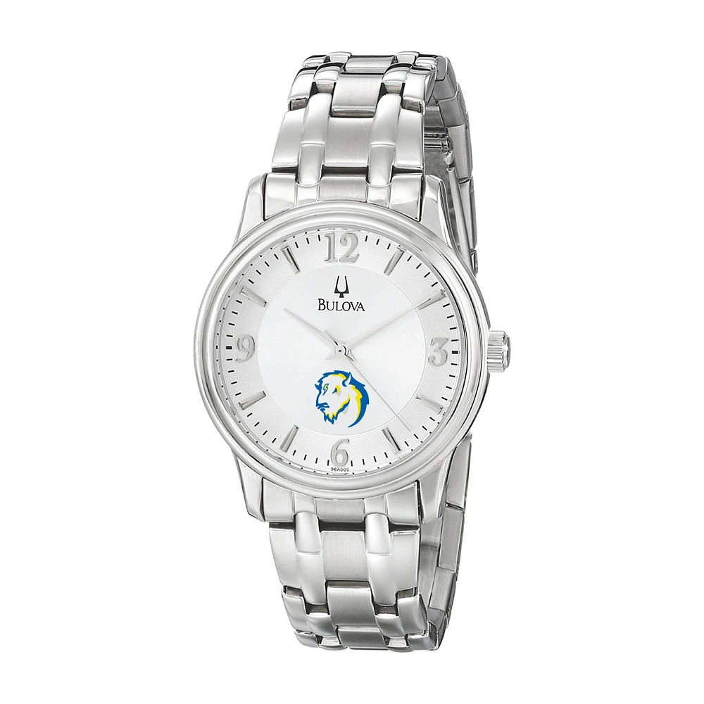 Men's Bulova Silver Southeastern Oklahoma State Savage Storm Stainless Steel Quartz Watch