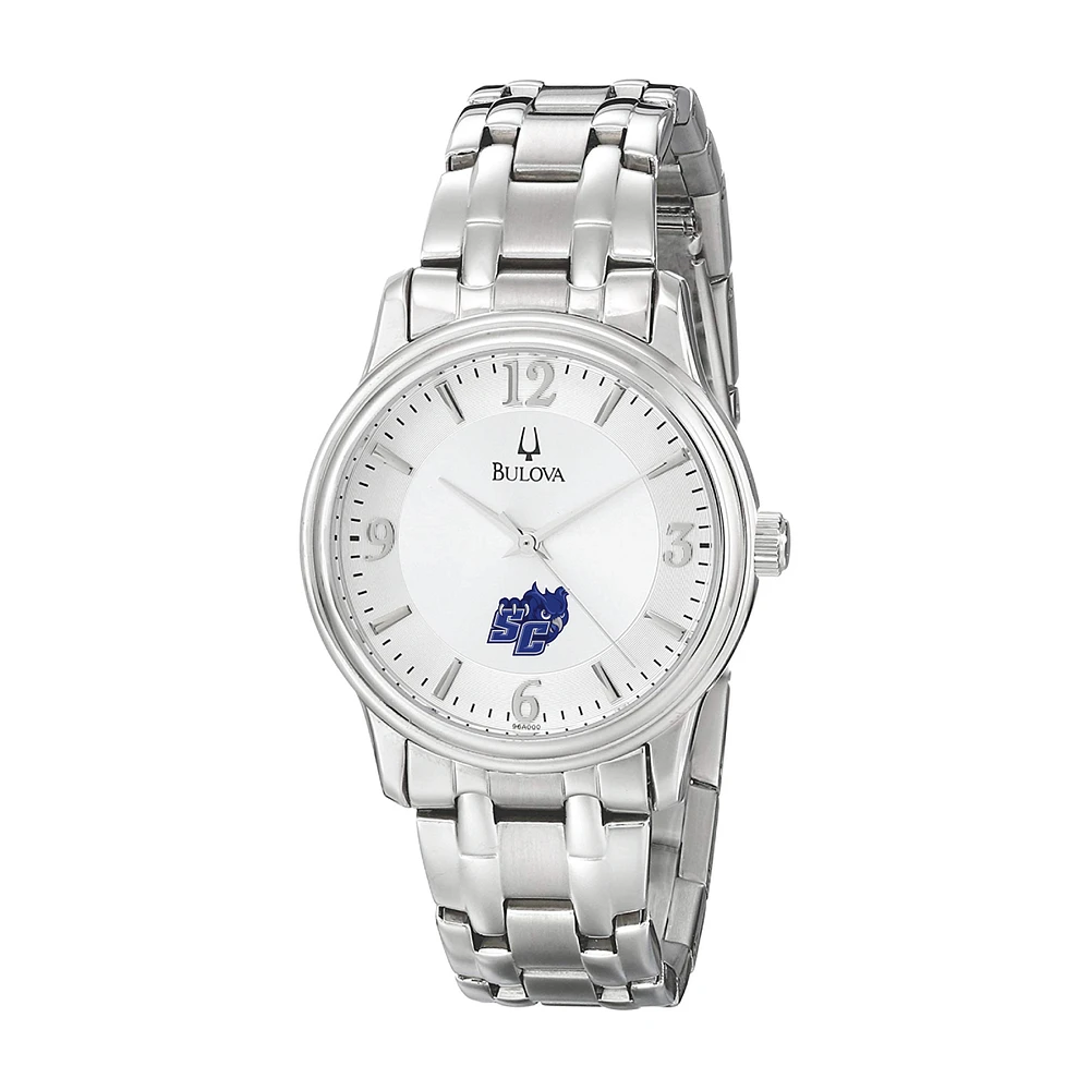 Men's Bulova Silver Southern Connecticut State Owls Stainless Steel Quartz Watch