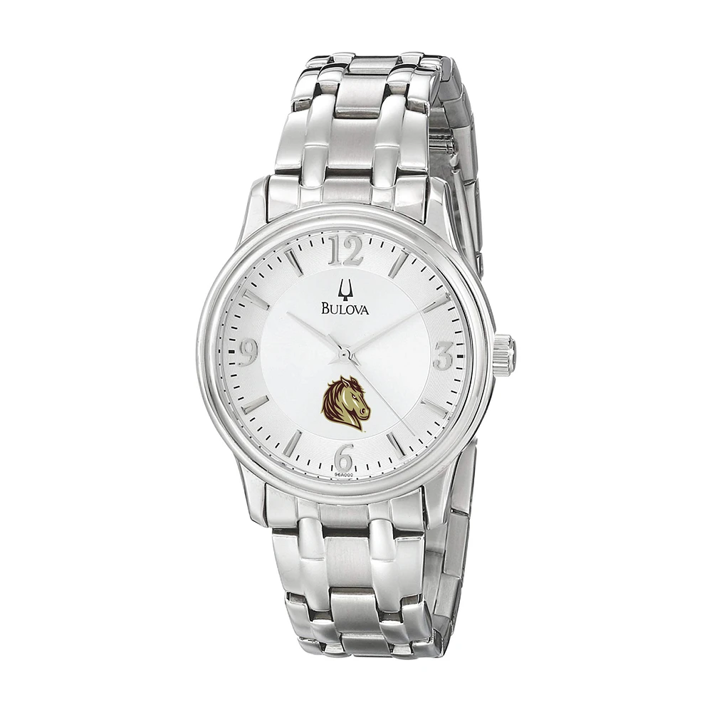 Men's Bulova Silver Southwest Minnesota State Mustangs Stainless Steel Quartz Watch