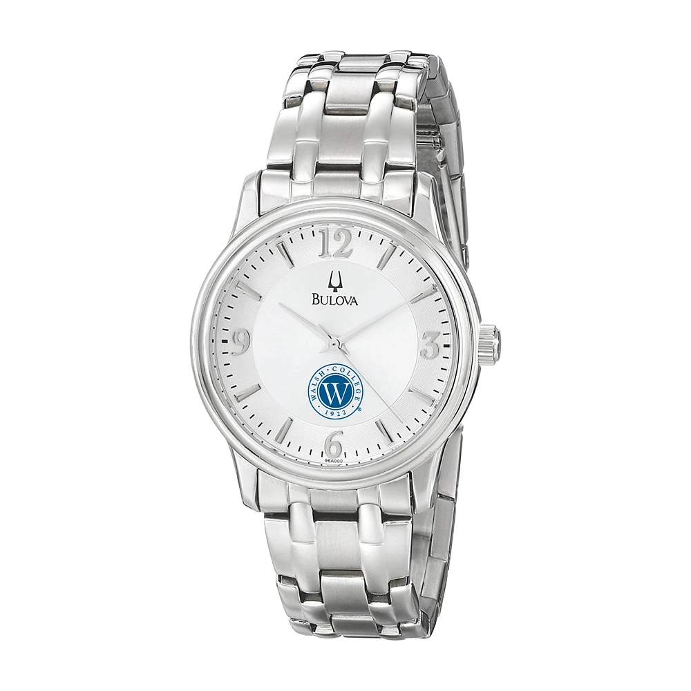 Men's Bulova Silver Walsh College Stainless Steel Quartz Watch