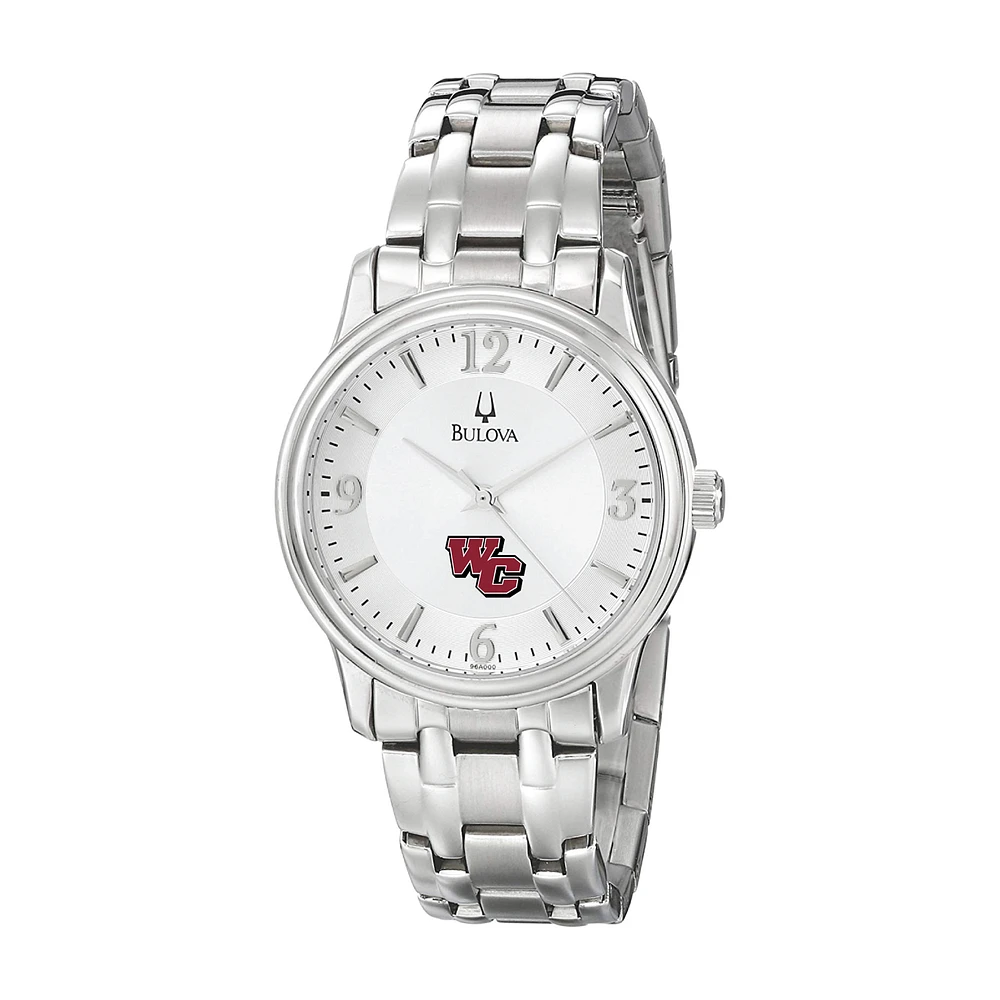 Men's Bulova Silver Washington College Shoremen Stainless Steel Quartz Watch