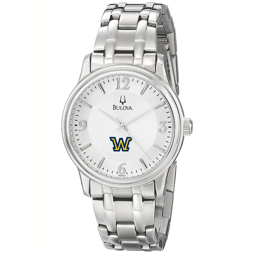 Men's Bulova Silver Wilkes Colonels Stainless Steel Quartz Watch
