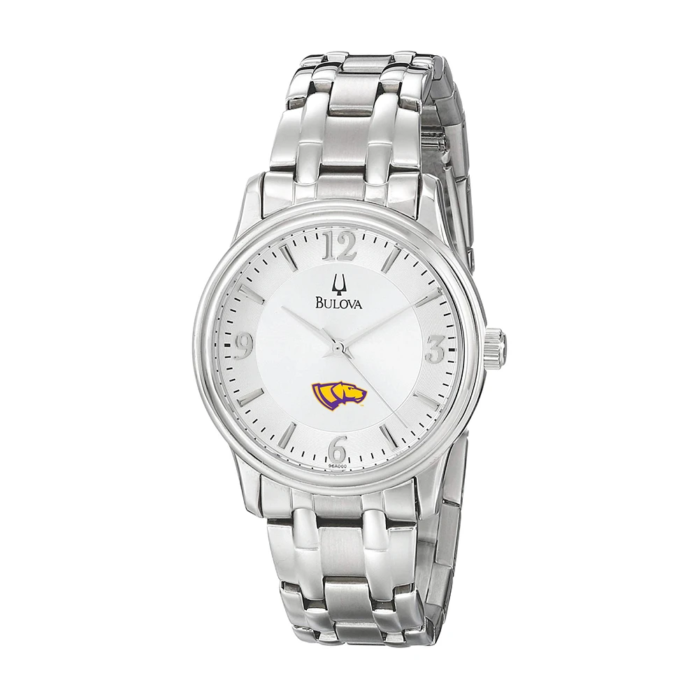 Men's Bulova Silver Wisconsin-Stevens Point Pointers Stainless Steel Quartz Watch