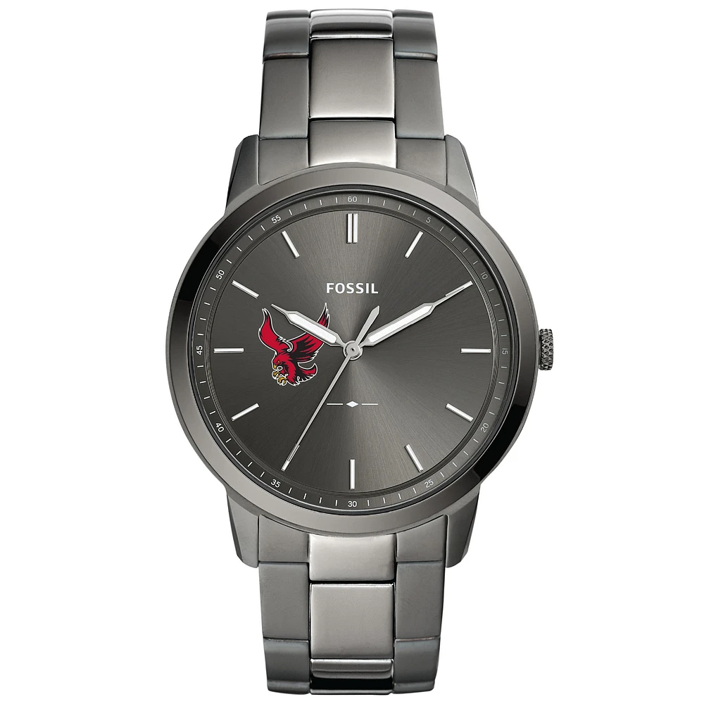 Men's Fossil Gray Roberts Wesleyan Redhawks Minimalist Three-Hand Smoke Watch