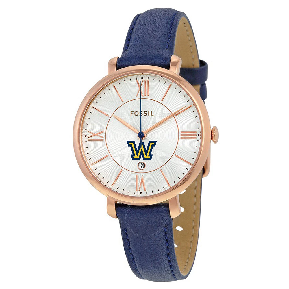 Women's Fossil Gold/Navy Wilkes Colonels Jacqueline Leather Watch