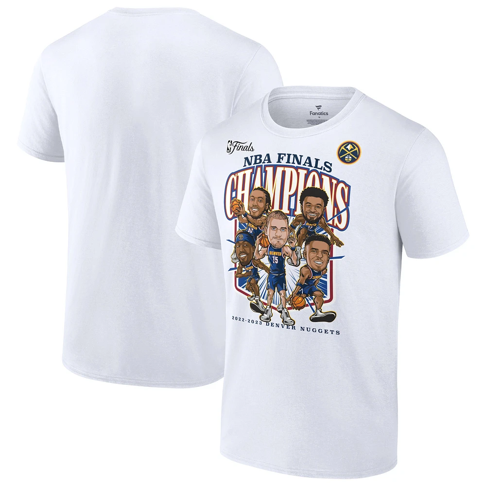 Men's Fanatics White Denver Nuggets 2023 NBA Finals Champions Windmill Team Caricature Big & Tall T-Shirt