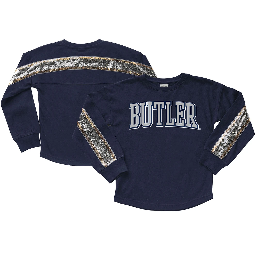 Girls Youth Gameday Couture Navy Butler Bulldogs Guess Who's Back Long Sleeve T-Shirt