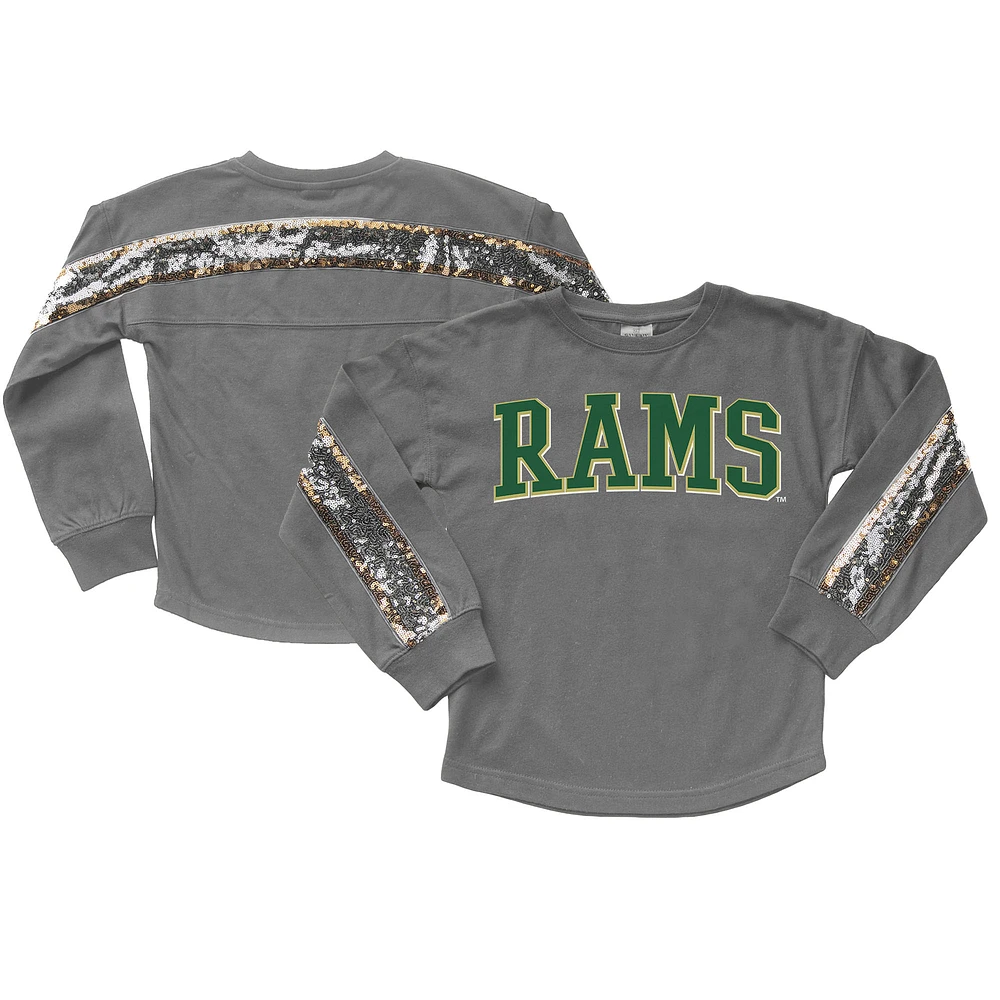 Girls Youth Gameday Couture Gray Colorado State Rams Guess Who's Back Long Sleeve T-Shirt