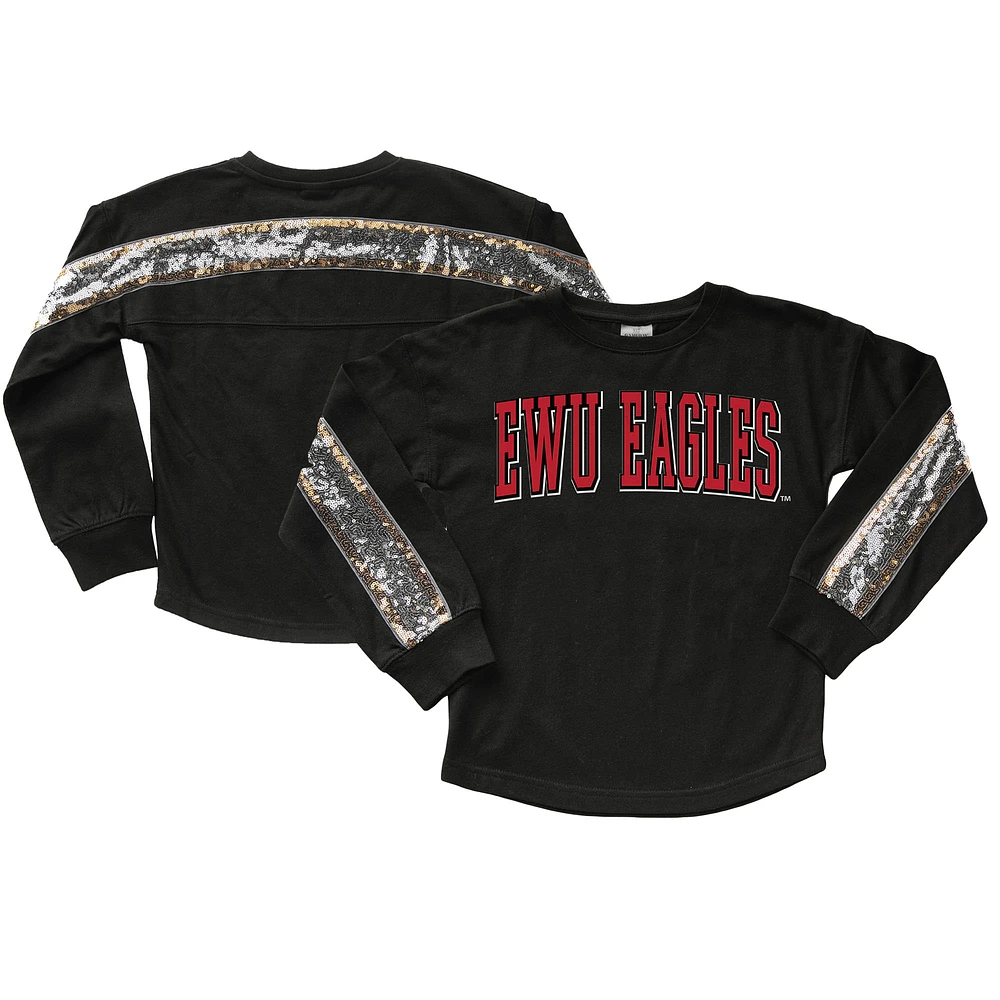 Girls Youth Gameday Couture Black Eastern Washington Eagles Guess Who's Back Long Sleeve T-Shirt