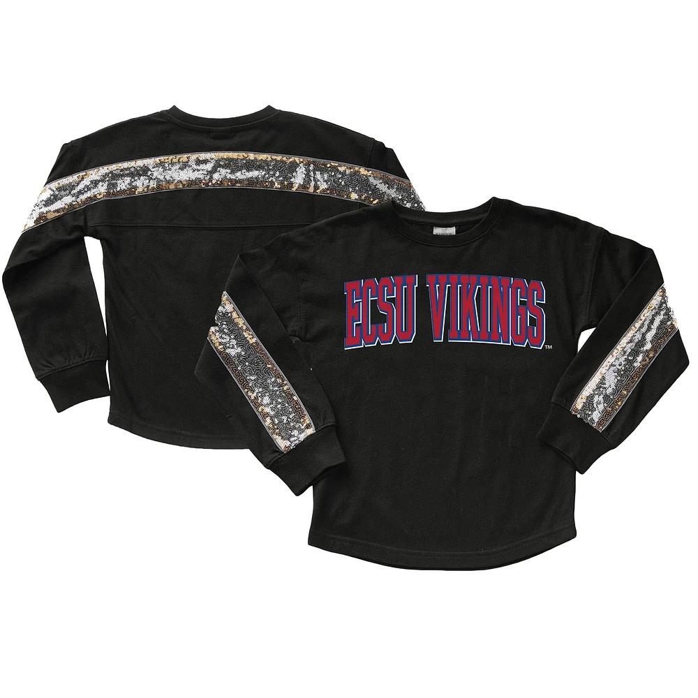 Girls Youth Gameday Couture Black Elizabeth City State University Vikings Guess Who's Back Long Sleeve T-Shirt