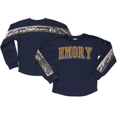 Girls Youth Gameday Couture Navy Emory Eagles Guess Who's Back Long Sleeve T-Shirt