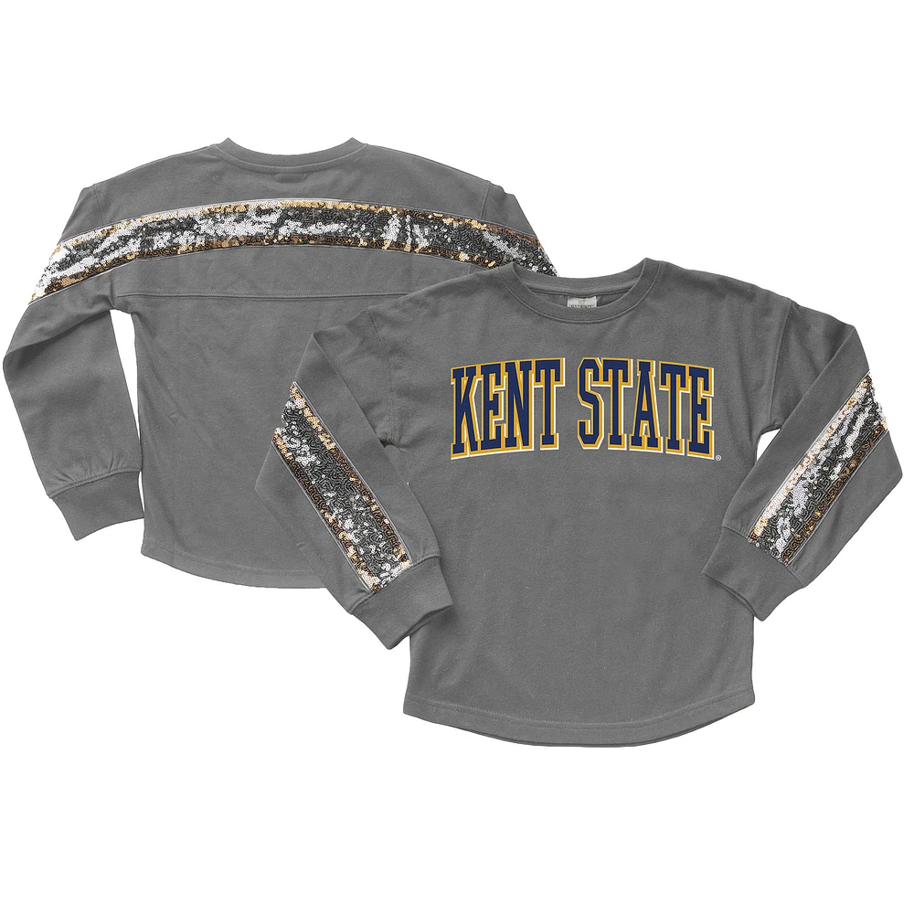 Girls Youth Gameday Couture Gray Kent State Golden Flashes Guess Who's Back Long Sleeve T-Shirt