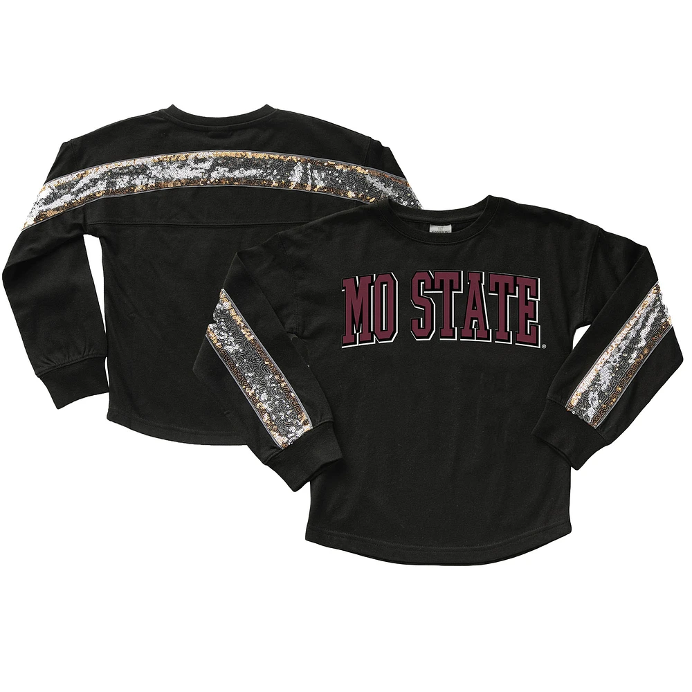 Girls Youth Gameday Couture Black Missouri State University Bears Guess Who's Back Long Sleeve T-Shirt