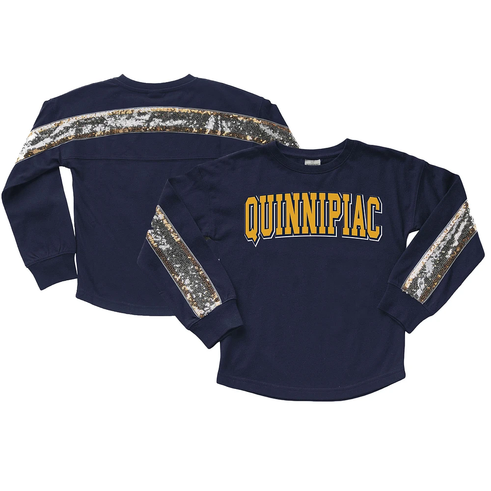 Girls Youth Gameday Couture Navy Quinnipiac Bobcats Guess Who's Back Long Sleeve T-Shirt