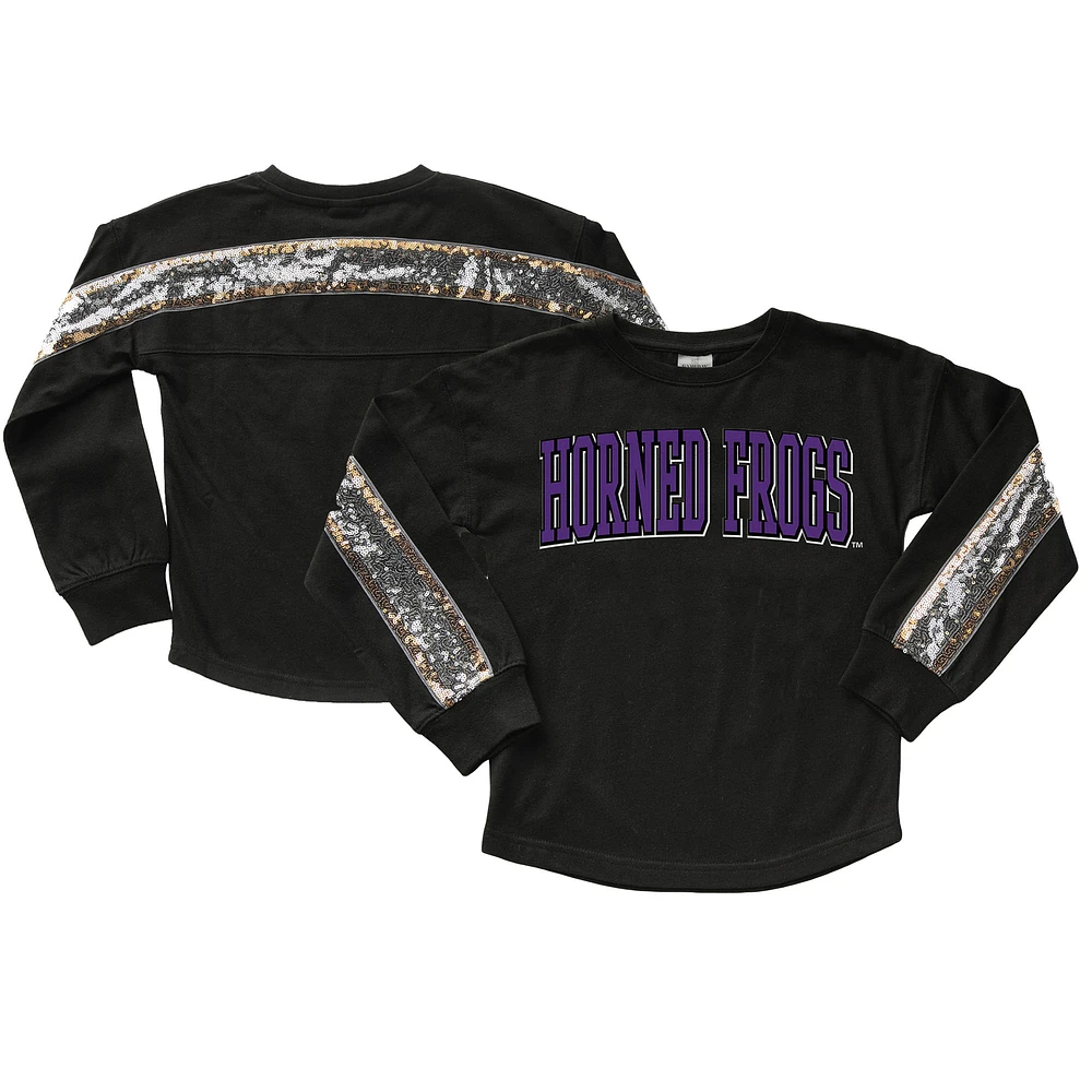 Girls Youth Gameday Couture Black TCU Horned Frogs Guess Who's Back Long Sleeve T-Shirt
