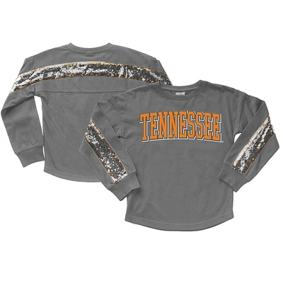 Girls Youth Gameday Couture Gray Tennessee Volunteers Guess Who's Back Long Sleeve T-Shirt