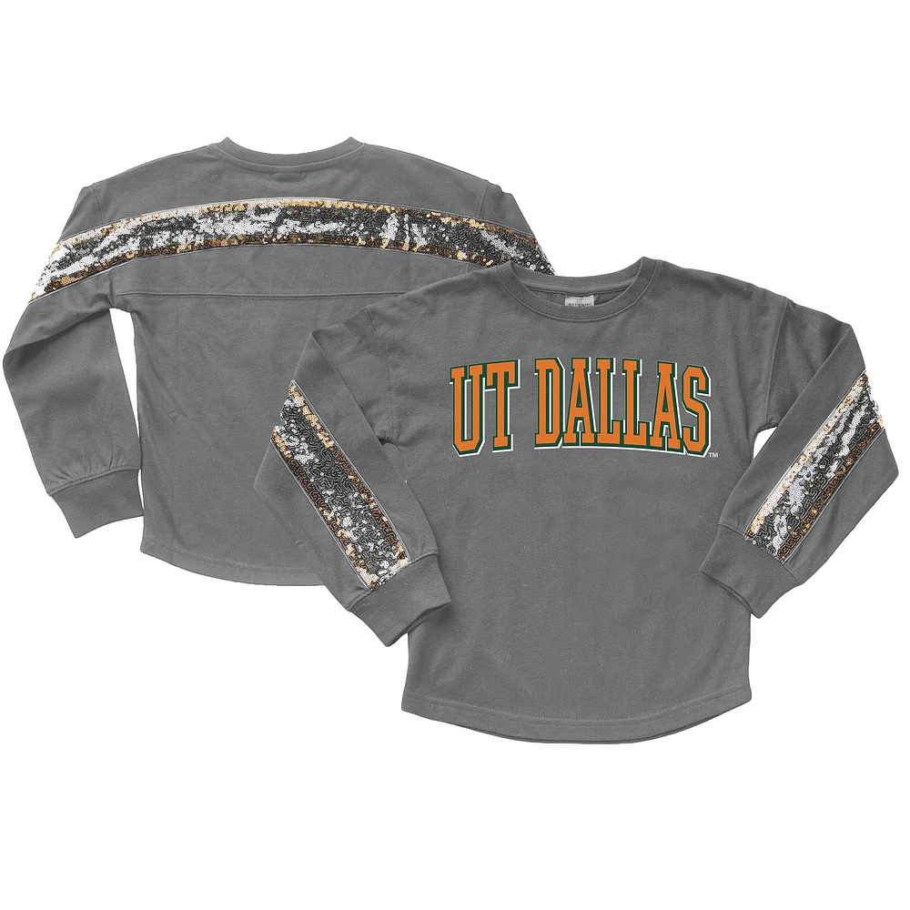 Girls Youth Gameday Couture Gray UT Dallas Guess Who's Back Long Sleeve T-Shirt