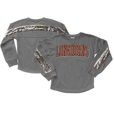 Girls Youth Gameday Couture Gray Texas Longhorns Guess Who's Back Long Sleeve T-Shirt