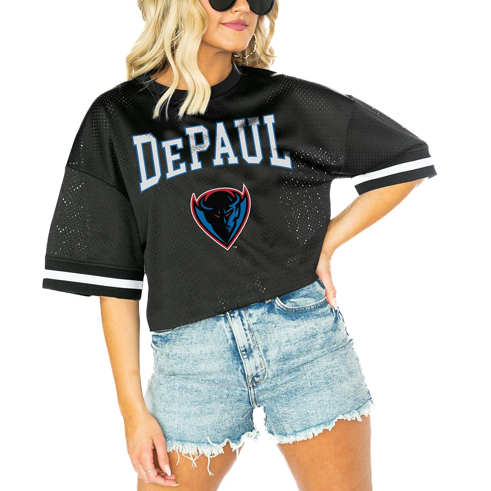 Women's Gameday Couture Black DePaul Blue Demons Game Face Fashion Jersey