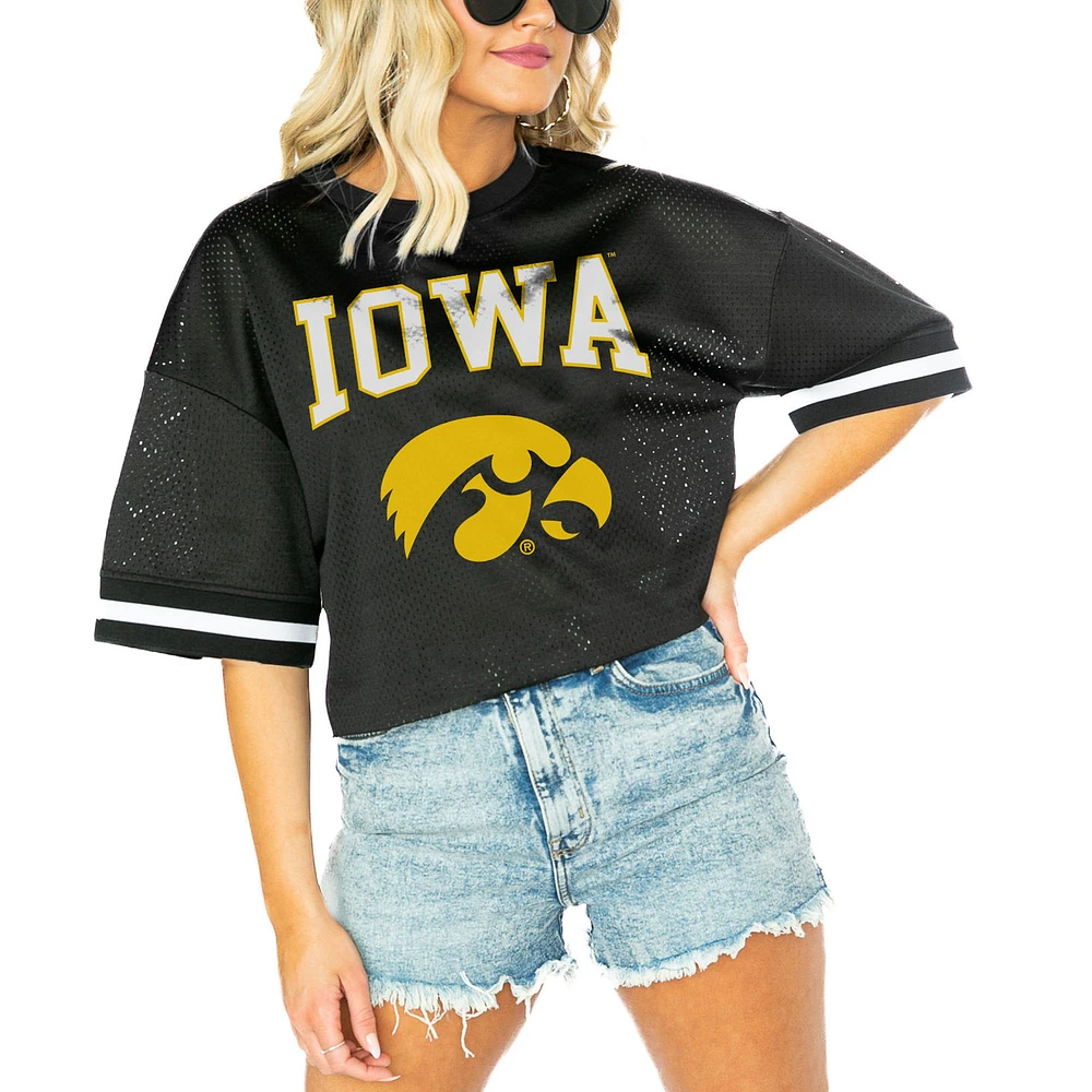 Women's Gameday Couture Black Iowa Hawkeyes Game Face Fashion Jersey