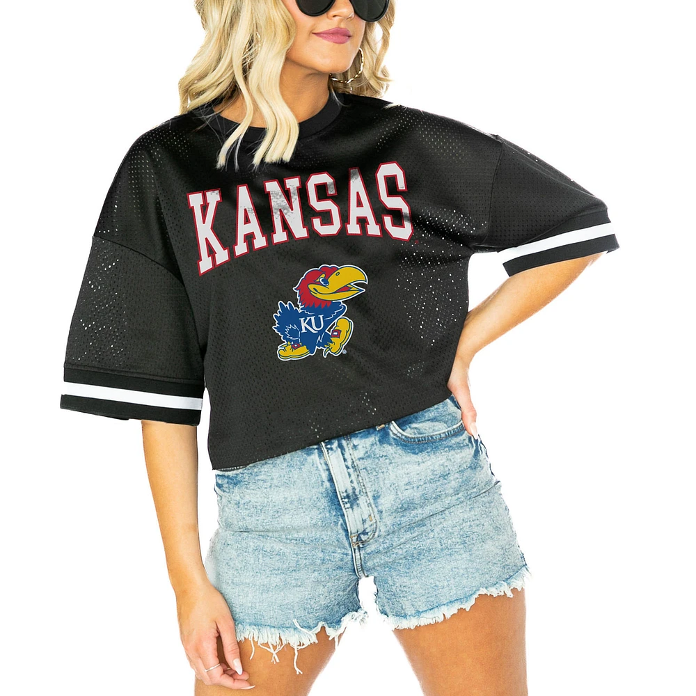 Women's Gameday Couture Black Kansas Jayhawks Game Face Fashion Jersey