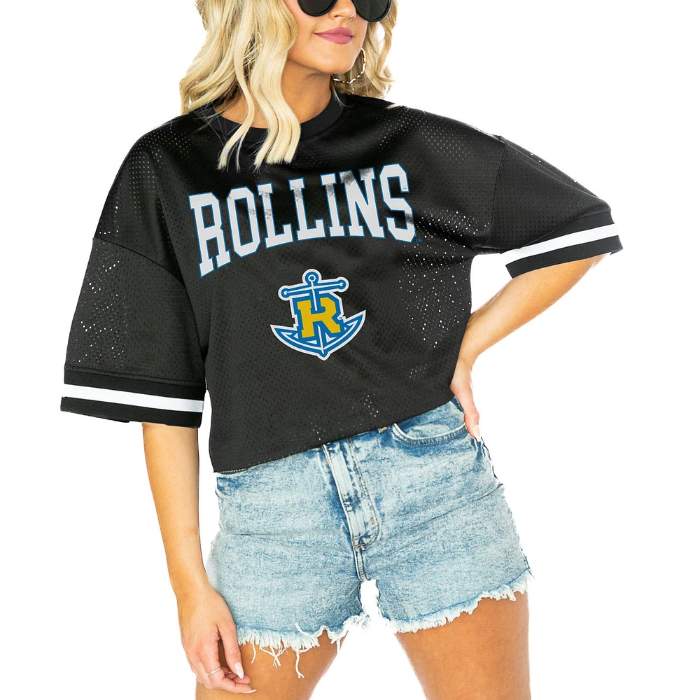 Women's Gameday Couture Black Rollins College Tars Game Face Fashion Jersey