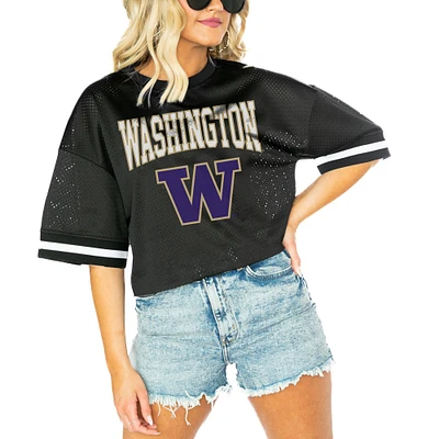 Women's Gameday Couture Black Washington Huskies Game Face Fashion Jersey