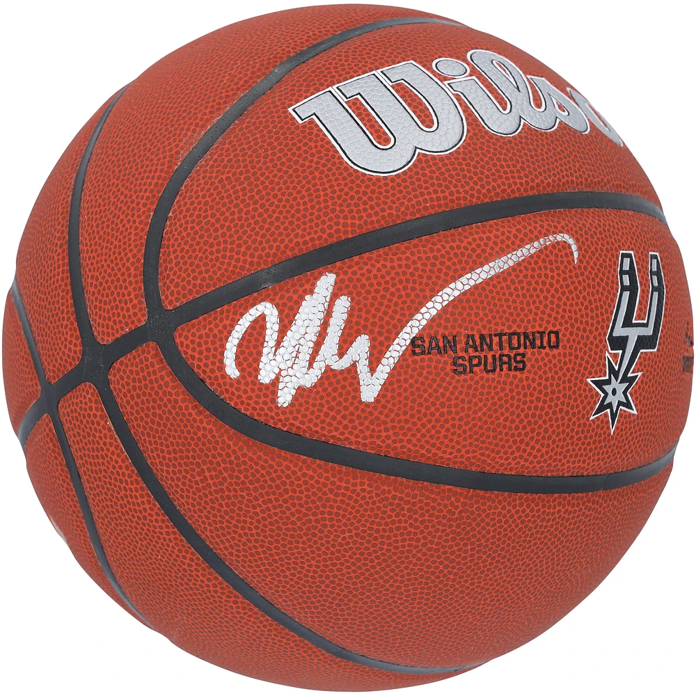 Victor Wembanyama San Antonio Spurs Autographed Wilson 2023 NBA Draft Team Logo Basketball