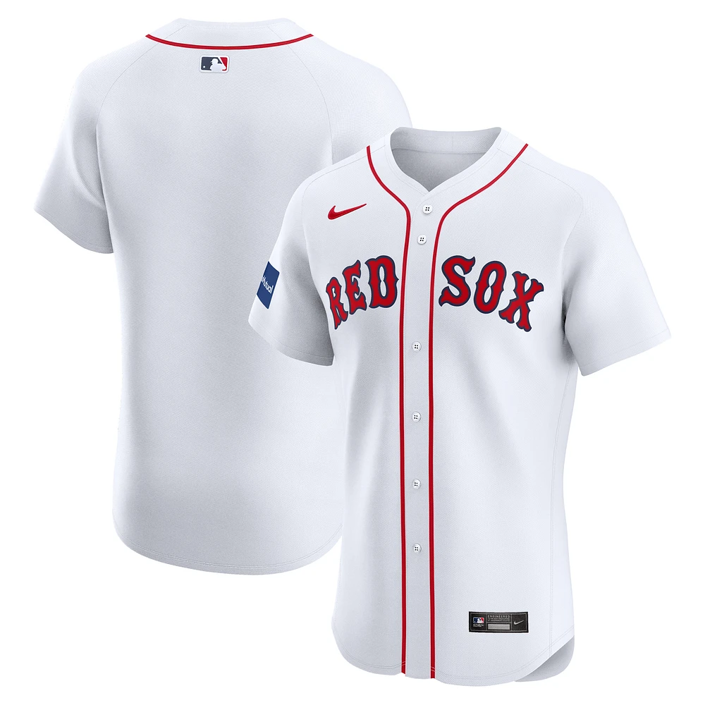 Men's Nike White Boston Red Sox Home Elite Patch Jersey