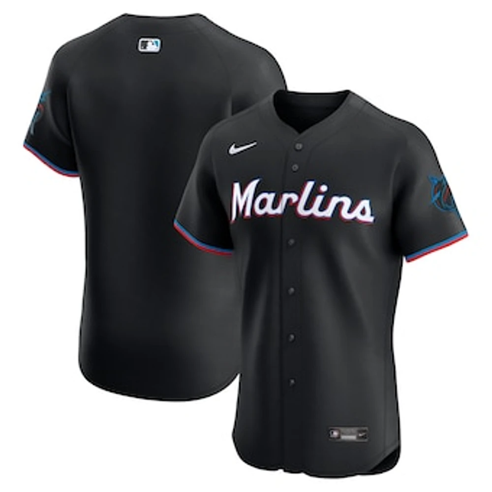 Men's Nike Black Miami Marlins Alternate Vapor Premier Elite Patch Jersey