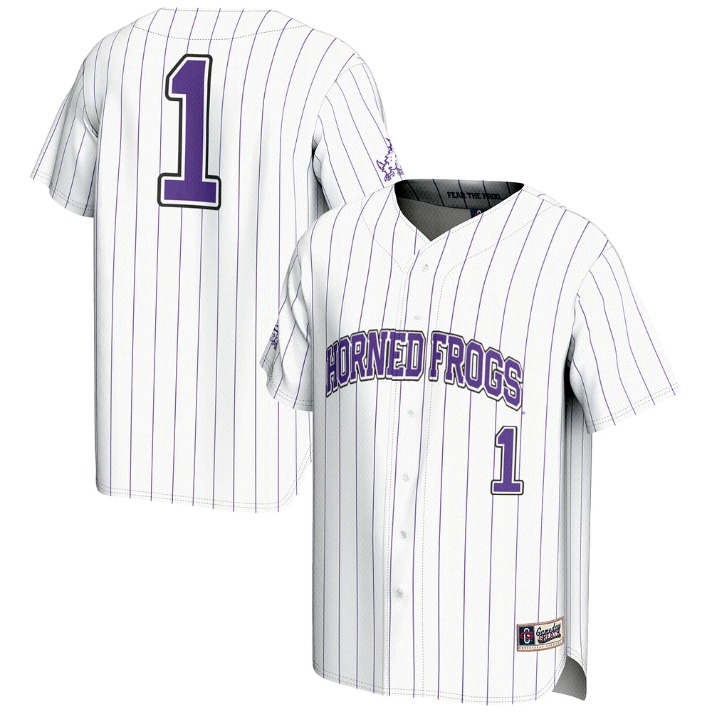 Youth GameDay Greats #1 White TCU Horned Frogs Lightweight Baseball Jersey