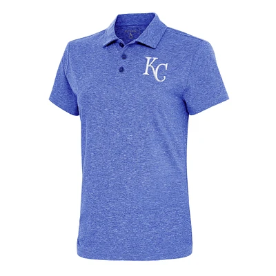 Women's Antigua Heather Royal Kansas City Royals Motivated Polo