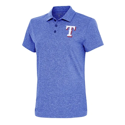 Women's Antigua Heather Royal Texas Rangers Motivated Polo