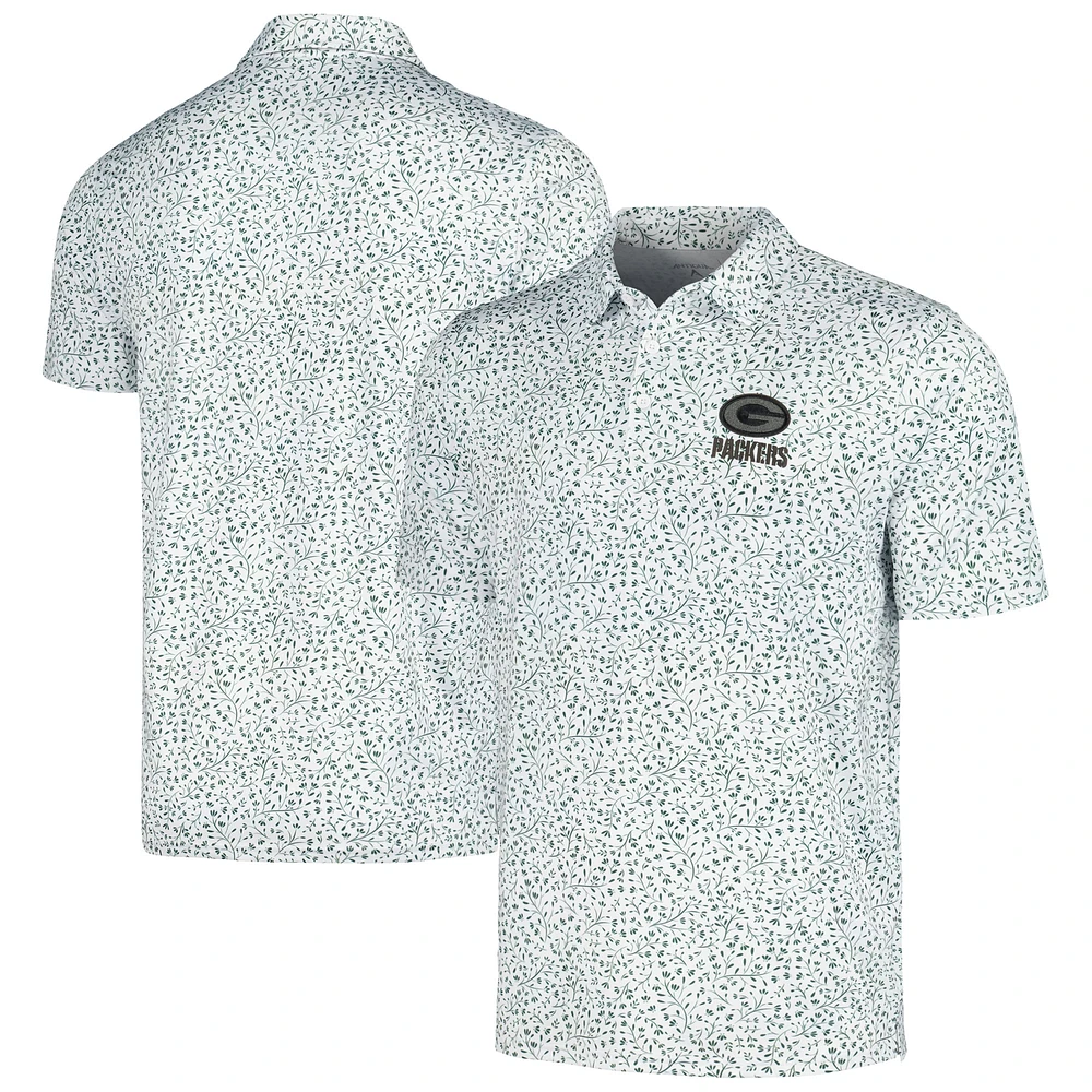 Men's Antigua White/Green Green Bay Packers Motion Polo