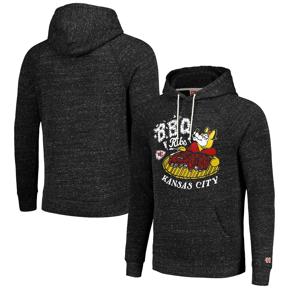 Unisex Homage Charcoal Kansas City Chiefs NFL x Guy Fieri’s Flavortown Tri-Blend Pullover Hoodie