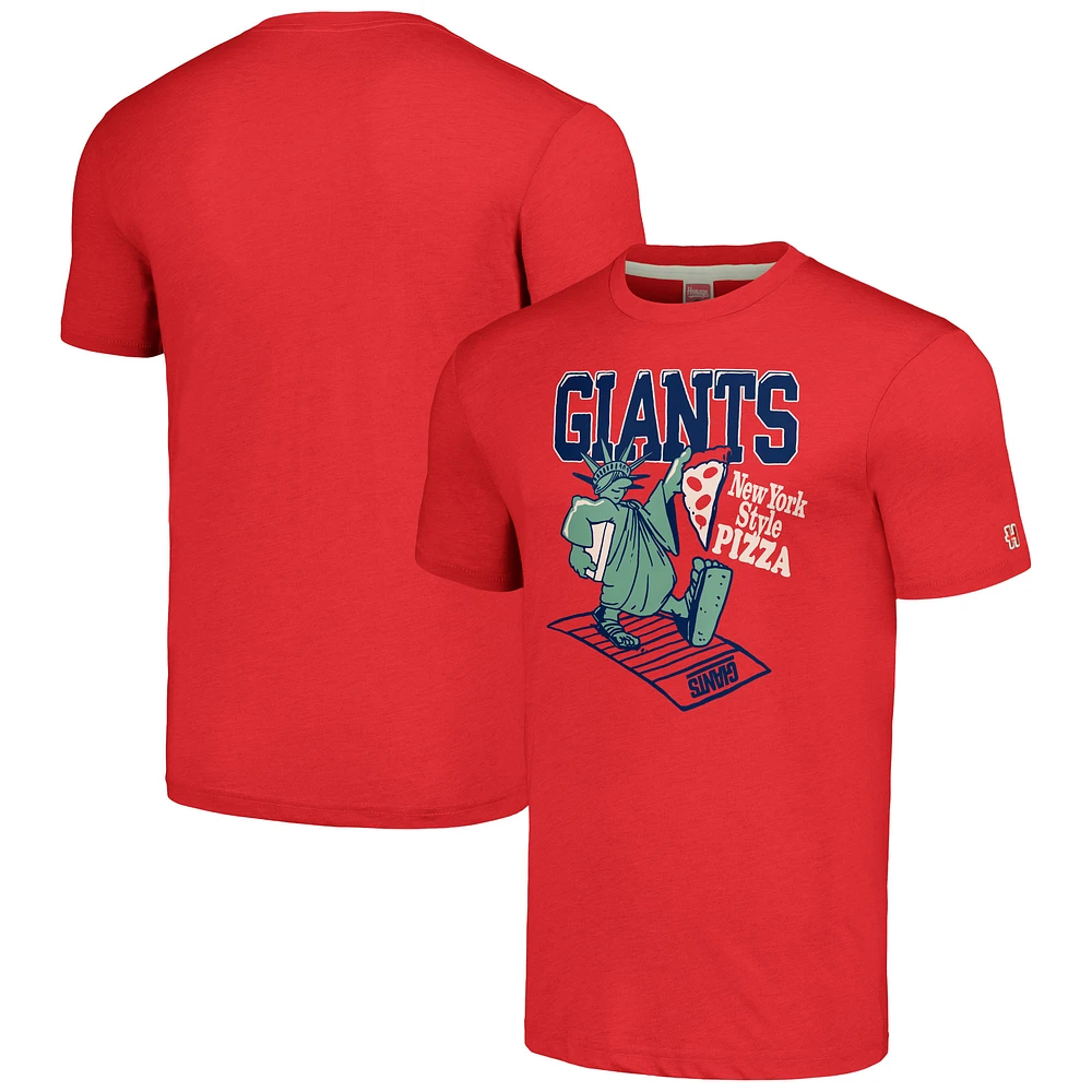 Unisex Homage Red New York Giants NFL x Guy Fieri’s Flavortown Tri-Blend T-Shirt