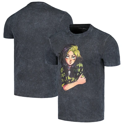Unisex Black Billie Eilish Anime Dip-Dye T-Shirt