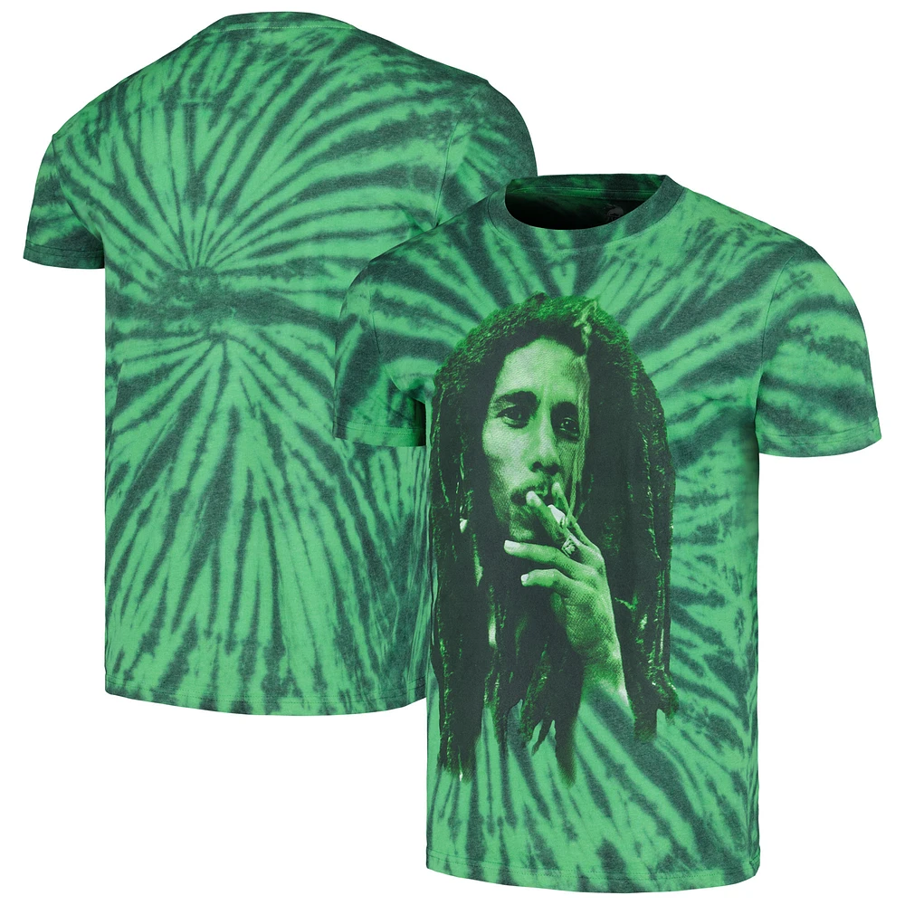 Unisex Green Bob Marley Smoke Dip-Dye T-Shirt