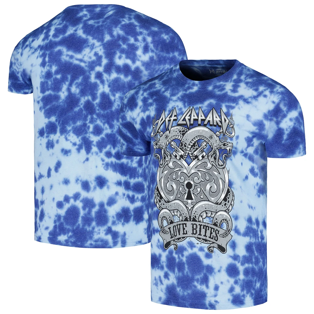 Unisex Blue Def Leppard Love Bites Dip-Dye T-Shirt