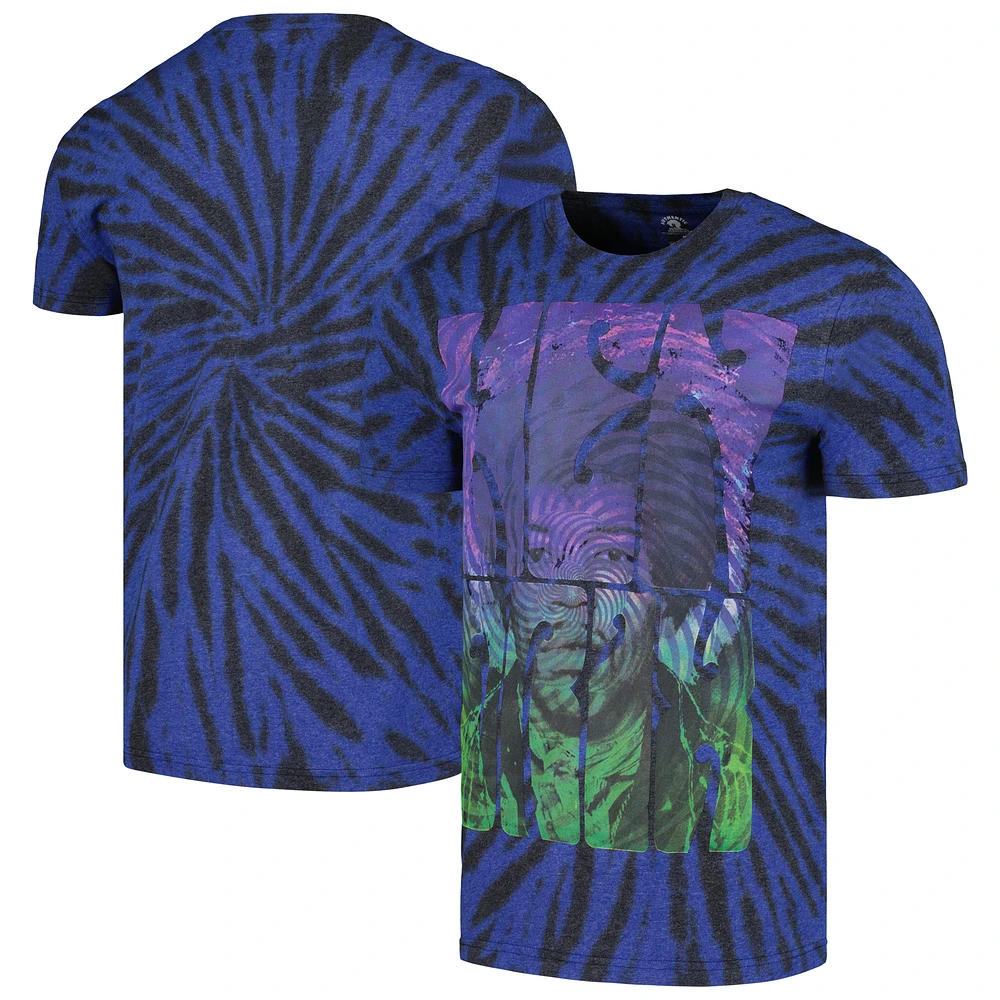 Unisex Blue Jimi Hendrix Swirly Text Dip-Dye T-Shirt
